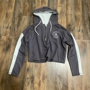 Exist Charcoal Gray Hoodie with White Accents